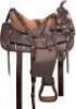 DESCRIPTION: SYNTHETIC LEATHER WESTERN COMFORT SADDLE BRAND/MODEL: JD IMPORTS KS2304 INFORMATION: BROWN, HEADSTALL, REINS, AND BREAST COLLAR SIZE: 15"