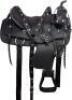 DESCRIPTION: SYNTHETIC LEATHER WESTERN COMFORT SADDLE BRAND/MODEL: JD IMPORTS KS2303 INFORMATION: BLACK, HEADSTALL, REINS, AND BREAST COLLAR SIZE: 17"