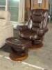 FARINGDON LEATHER SWIVEL RECLINER AND OTTOMAN