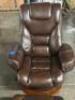 FARINGDON LEATHER SWIVEL RECLINER AND OTTOMAN - 4