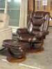 FARINGDON LEATHER SWIVEL RECLINER AND OTTOMAN - 7