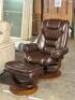 FARINGDON LEATHER SWIVEL RECLINER AND OTTOMAN - 8