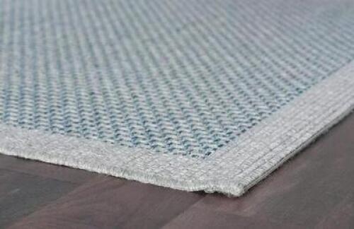 SERENITY GREY W/ BLUE RUNNER RUG