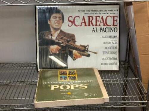 SCARFACE FRAMED PRINT AND SYMPHONETTE RECORD