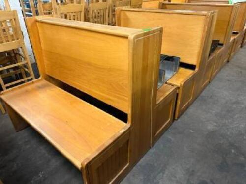 DESCRIPTION: 9-SECTION WOODEN BOOTH PACKAGE INFORMATION: (8) DOUBLES, (2) END CAP SINGLES LOCATION: BAY 6 QTY: 9