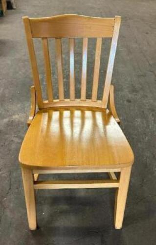 DESCRIPTION: (8) WOODEN DINING CHAIRS LOCATION: BAY 6 QTY: 8