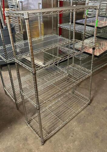 DESCRIPTION: 4-TIER WIRE SHELVING UNIT SIZE: 36"X14"X55" LOCATION: BAY 6 QTY: 1
