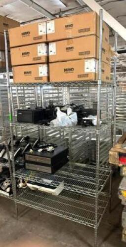 DESCRIPTION: 4-TIER WIRE SHELVING UNIT SIZE: 42"X24"X87" LOCATION: BAY 6 QTY: 1