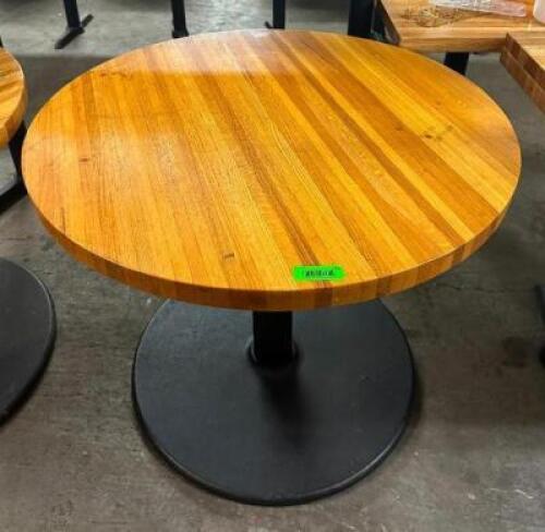 DESCRIPTION: 36" ROUND WOODEN DINING TABLE SIZE: 36" LOCATION: BAY 6 QTY: 1