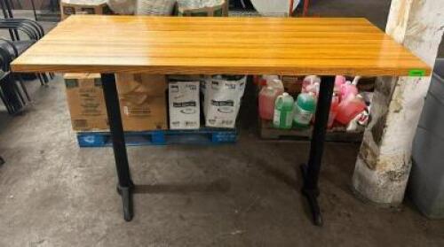 DESCRIPTION: 72" WOODEN PUB TABLE SIZE: 72"X30"X42" LOCATION: BAY 6 QTY: 1
