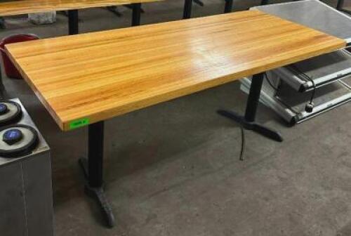 DESCRIPTION: 72" WOODEN DINING TABLE SIZE: 72"X30" LOCATION: BAY 6 QTY: 1