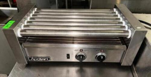 DESCRIPTION ADCRAFT 18" COUNTER TOP HOTDOG ROLLER BRAND / MODEL: ADCRAFT ADDITIONAL INFORMATION 115 VOLT, 1 PHASE LOCATION BAY 6 QTY 1