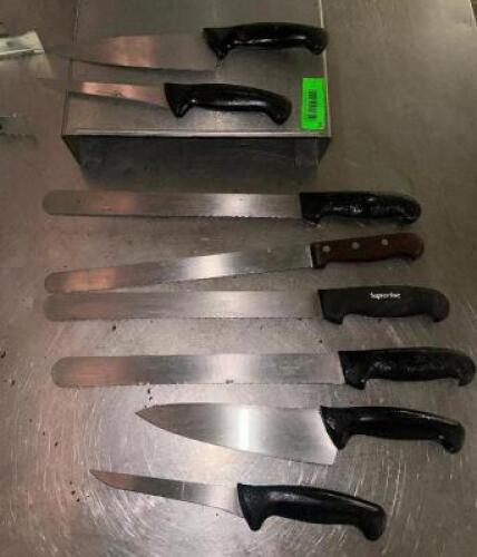 DESCRIPTION (9) PIECE KITCHEN KNIFE SET W/ WALL MOUNTED RACK LOCATION BAY 6 QTY 1