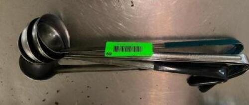 DESCRIPTION (5) SMALLER STAINLESS LADLES SIZE SOLD BY THE PIECE LOCATION BAY 6 QTY 5