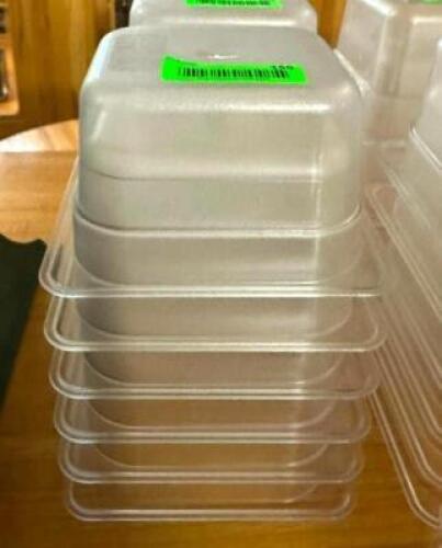 DESCRIPTION: (6) 1/6 SIZE PLASTIC INSERTS SIZE: 4" DEEP LOCATION: BAY 6 QTY: 6