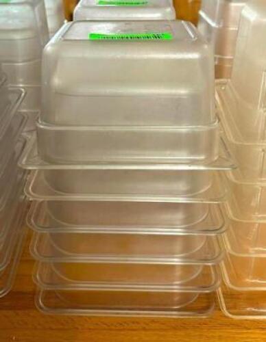 DESCRIPTION: (6) 1/6 SIZE PLASTIC INSERTS SIZE: 4" DEEP LOCATION: BAY 6 QTY: 6