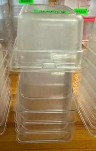 DESCRIPTION: (6) 1/6 SIZE PLASTIC INSERTS SIZE: (4) 6", (2) 4" LOCATION: BAY 6 QTY: 6