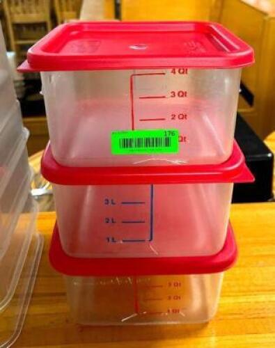 DESCRIPTION: (3) 4 QT INGREDIENT BINS WITH LIDS LOCATION: BAY 6 QTY: 3