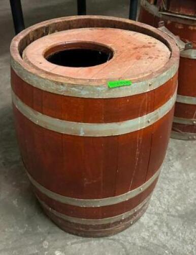 DESCRIPTION: BARREL TRASH BIN LOCATION: BAY 6 QTY: 1