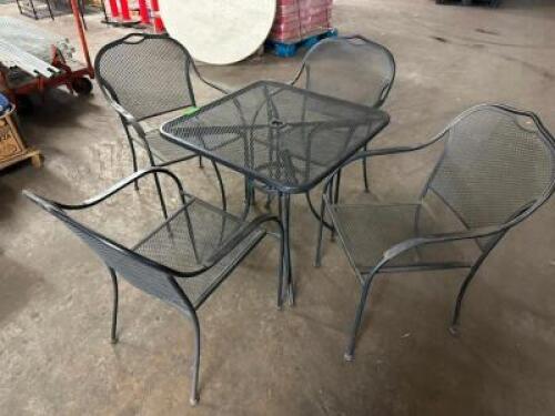 DESCRIPTION: PATIO TABLE SET WITH (4) CHAIRS LOCATION: BAY 6 QTY: 1