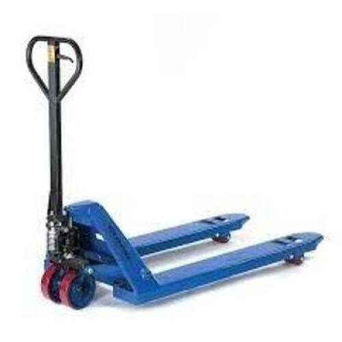 DESCRIPTION: (1) PALLET TRUCKBRAND/MODEL: PRODUCT NUMBER #48533438INFORMATION: BLUE, 5500LB CAPACITYSIZE: 48" L X 27" WRETAIL$: $405.00 EAQTY: 1