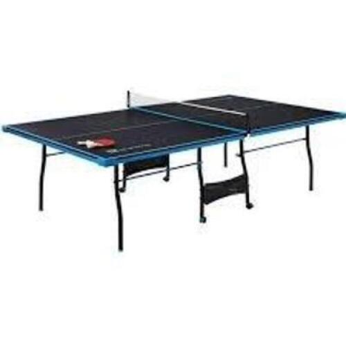 DESCRIPTION: (1) TABLE TENNIS TABLE BRAND/MODEL: MD SPORTS #TT415Y23024 INFORMATION: BLACK AND BLUE FINISH SIZE: OFFICIAL SIZE RETAIL$: $527.62 EA QTY