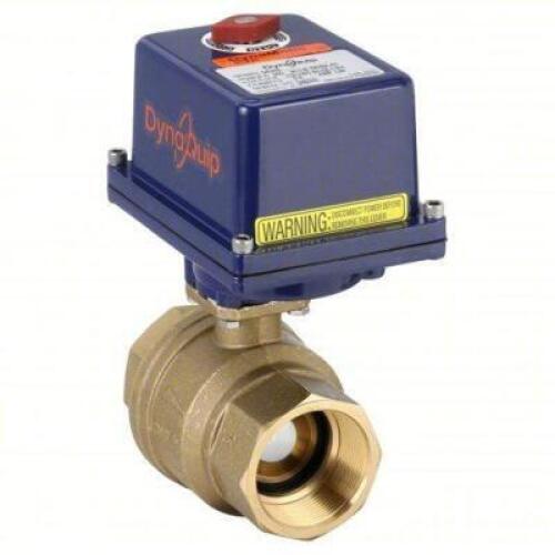 DESCRIPTION: (1) ELECTRICALLY ACTUATED TWO WAY BALL VALVE BRAND/MODEL: DYNAQUIP CONTROLS #6CX21 INFORMATION: BRASS, 120V AC, FNPT X FNPT SIZE: 2" RETA