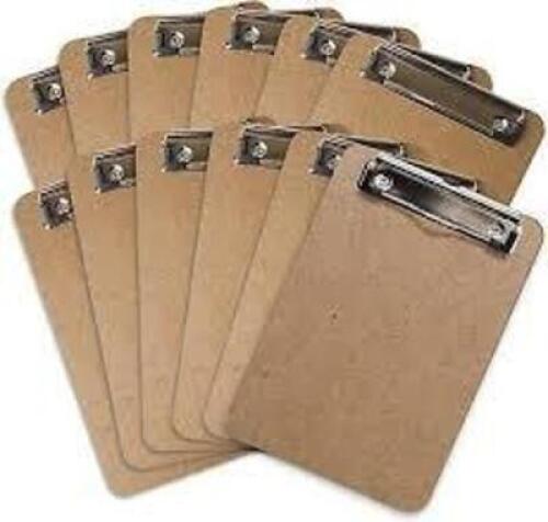DESCRIPTION: (12) MINI CLIPBOARDS INFORMATION: BROWN SIZE: 6" X 9" RETAIL$: $29.92 TOTAL QTY: 12