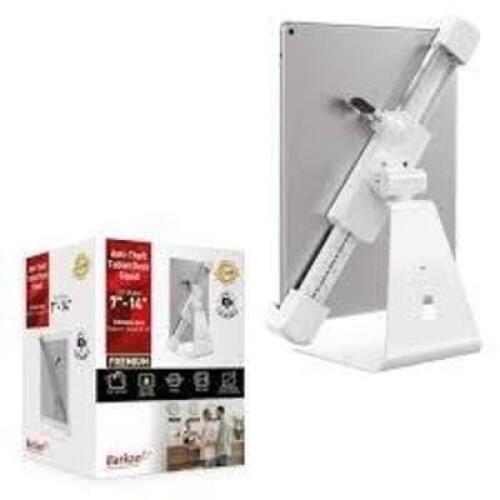 DESCRIPTION: (1) ANTI-THEFT TABLET DESK STAND SIZE: 7" - 14" RETAIL$: $52.64 EA QTY: 1