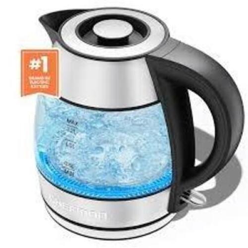 DESCRIPTION: (1) RAPID BOIL ELECTRIC KETTLE BRAND/MODEL: CHEFMAN INFORMATION: STAINLESS STEEL SIZE: 1.2 L RETAIL$: $27.99 EA QTY: 1