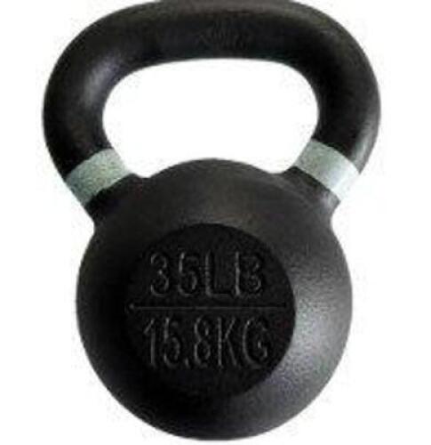 DESCRIPTION: (2) KETTLEBELLS INFORMATION: BLACK SIZE: 35 LB RETAIL$: $37.99 EA QTY: 2