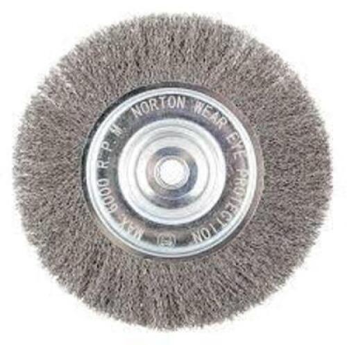 DESCRIPTION: (3) BOXES OF (10) WIRE WHEEL BRUSHES BRAND/MODEL: NORTON #43052 SIZE: 2-1/2" X 1/2" X 1/4" X .012" RETAIL$: $21.83 PER BRUSH QTY: 3