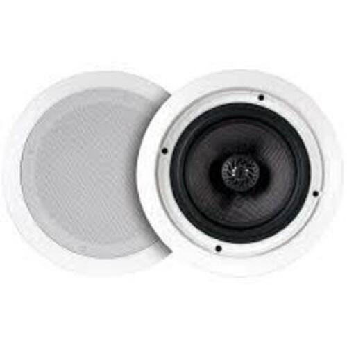 DESCRIPTION: (1) 2 WAY COAXIAL SPEAKER PAIR BRAND/MODEL: MCM CUSTOM AUDIO #50-16615 INFORMATION: WHITE SIZE: 6" RETAIL$: $69.99 PER PAIR QTY: 1
