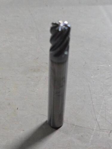 DESCRIPTION: (4) SOLID CARBIDE CORNER RADIUS END MILL BRAND MODEL MA FORD 119160 SIZE: 3/8" DIA 1/2" LOC 0.060CR RETAIL$: $265.21 QTY: 4