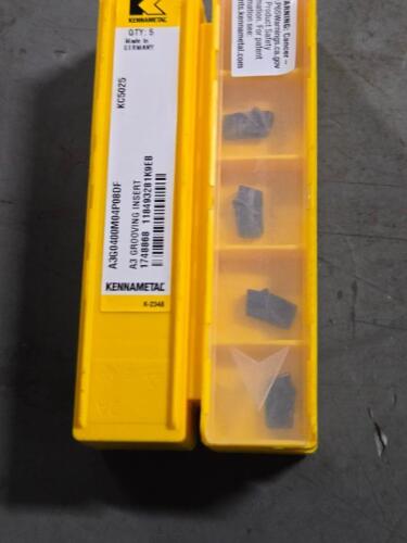 DESCRIPTION: (20) CARBIDE GROOVING INSERTS BRAND MODEL KENNAMETAL A3G0400M4SP08DF KC5025 RETAIL$: $402.20 QTY: 20