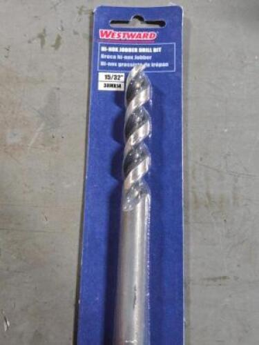 DESCRIPTION: (25) HSS JOBBER DRILL BITS BRAND MODEL WESTWARD 38MX14 SIZE: 15/32" RETAIL$: $561.08 QTY: 25