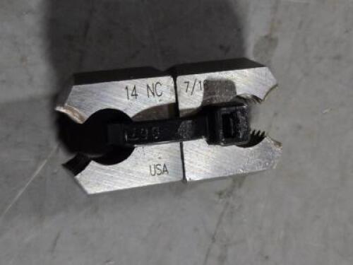 DESCRIPTION: (1) 2 PIECE DIE BRAND MODEL GREEFIELD THREADING 423073 SIZE: 7/16-14 NC RETAIL$: $76.02 QTY: 1