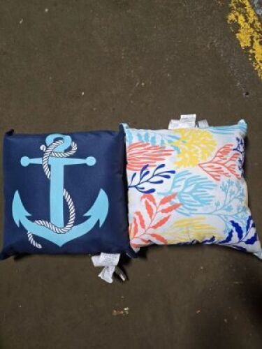 DESCRIPTION: (2) OUTDOOR PILLOW INFORMATION: DIFFERENT DESIGNS QTY: 2