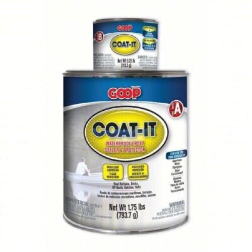DESCRIPTION: (2) GRAY FLOOR EPOXY SEALER BRAND/MODEL: GOOP COAT IT SIZE: 2lb RETAIL$: $95.44 QTY: 2