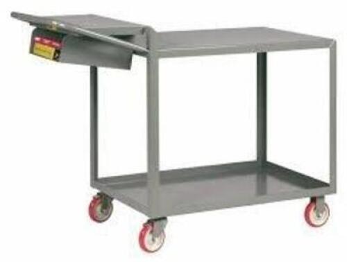 DESCRIPTION: (1) SERVICE CART W/SHELFBRAND/MODEL: LITTLE GIANT #LG-1832-BKINFORMATION: GRAY, STEELSIZE: 32" X 18"RETAIL$: $395.41 EAQTY: 1