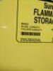 DESCRIPTION: (1) HAZARDOUS MATERIAL CABINET BRAND/MODEL: JUSTRITE #1YNE4 INFORMATION: YELLOW, 45 GAL, YELLOW, MANUAL CLOSE, 2 SHELVES SIZE: 43 IN X 18 - 3