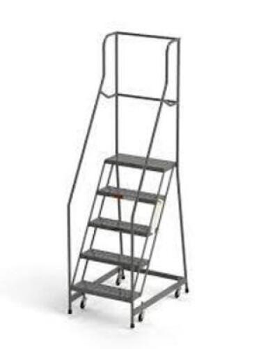 DESCRIPTION: (1) ROLLING SAFETY LADDERBRAND/MODEL: EGA PRODUCTS #MD 0625INFORMATION: STEEL, GRAYSIZE: 7 STEPRETAIL$: $633.00 EAQTY: 1