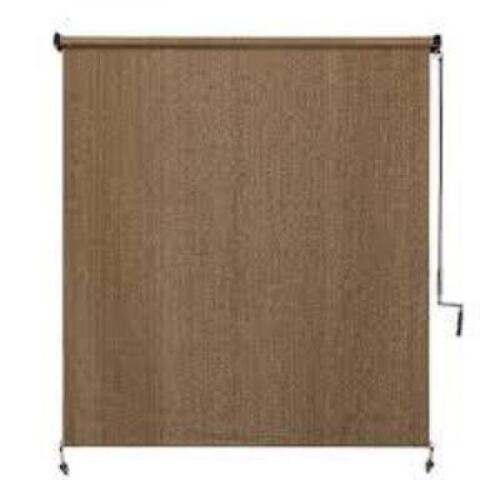 DESCRIPTION: (1) OUTDOOR ROLLER SHADE, WAND CONTROLLED BRAND/MODEL: COOLAROO #RS-6 X 8-WALNUT INFORMATION: WALNUT SIZE: 6'W X 8'L RETAIL$: $70.27 EA Q