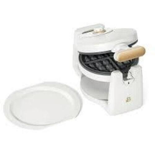 DESCRIPTION: (1) ROTATING BELGIAN WAFFLE MAKER BRAND/MODEL: BEAUTIFUL INFORMATION: WHITE AND GOLD RETAIL$: $55.47 EA QTY: 1