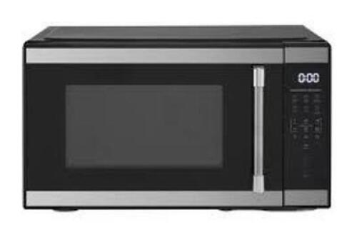 DESCRIPTION: (1) MIDSIZE MICROWAVE OVEN BRAND/MODEL: HAMILTON BEACH INFORMATION: STAINLESS STEEL AND BLACK SIZE: 1.1 CU FT RETAIL$: $179.00 EA QTY: 1