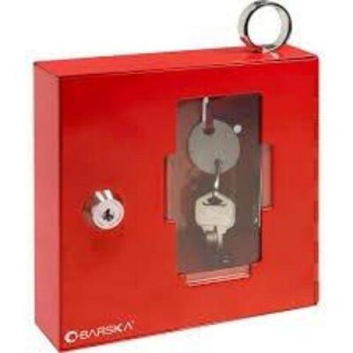 DESCRIPTION: (1) BREAKABLE EMERGENCY KEY BOX WITH OVAL STICK BRAND/MODEL: BARSKA #AX11826 INFORMATION: RED RETAIL$: $59.95 EA QTY: 1