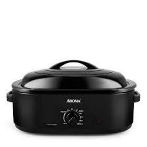 DESCRIPTION: (1) ROASTER OVEN BRAND/MODEL: AROMA INFORMATION: BLACK SIZE: 18 QT RETAIL$: $85.00 EA QTY: 1