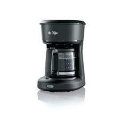 DESCRIPTION: (1) MINI COFFEE MAKER BRAND/MODEL: MR COFFEE INFORMATION: BLACK SIZE: 5 CUP RETAIL$: $20.00 EA QTY: 1