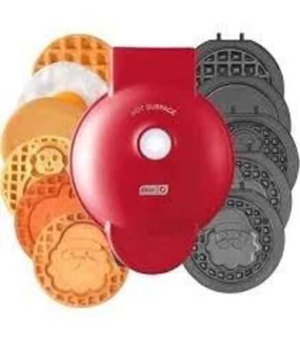 DESCRIPTION: (1) MULTIMAKER FOR PANCAKES / WAFFLES BRAND/MODEL: DASH INFORMATION: RED RETAIL$: $30.89 EA QTY: 1