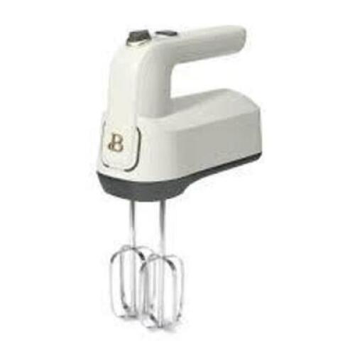 DESCRIPTION: (1) HAND MIXER BRAND/MODEL: BEAUTIFUL INFORMATION: WHITE, 6 SPEED RETAIL$: $37.46 EA QTY: 1